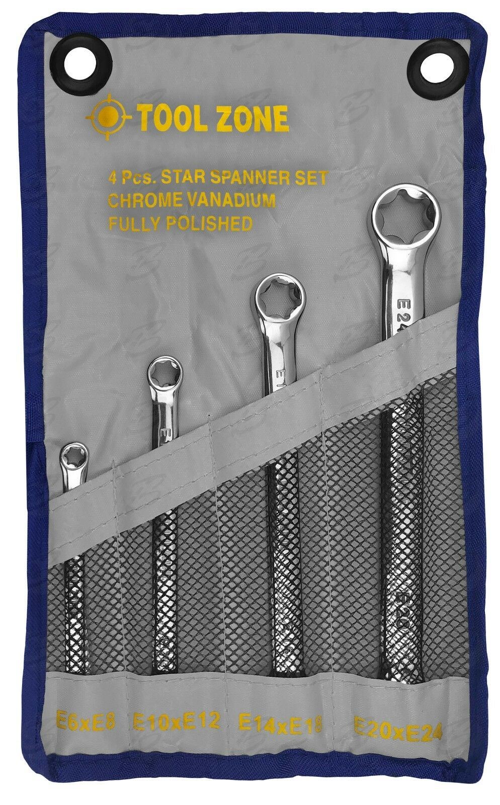 TOOLZONE 4PCS E - TORX SPANNER SET E6 - E24