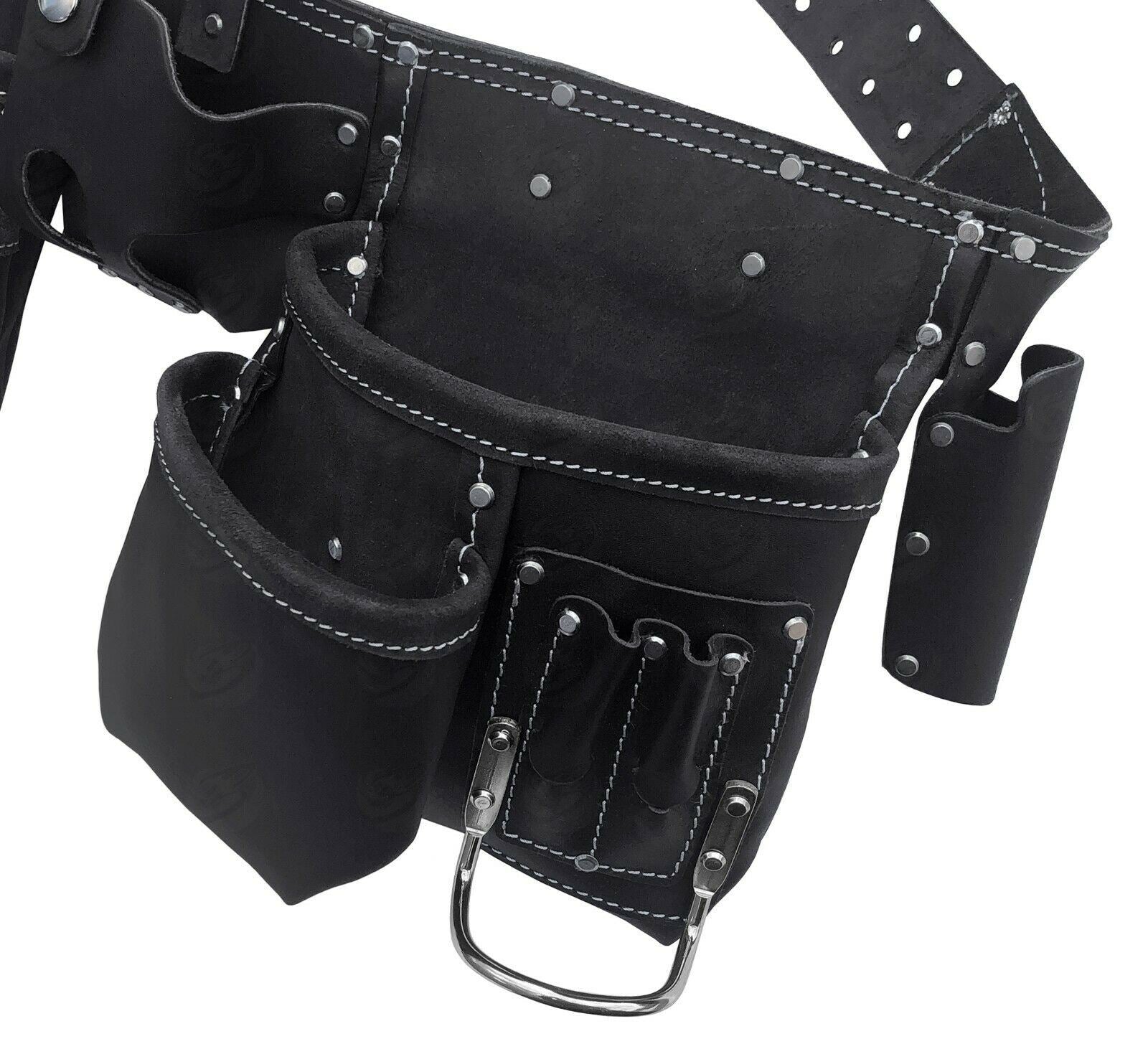 US PRO 11 POCKET DOUBLE LEATHER WORK BELT