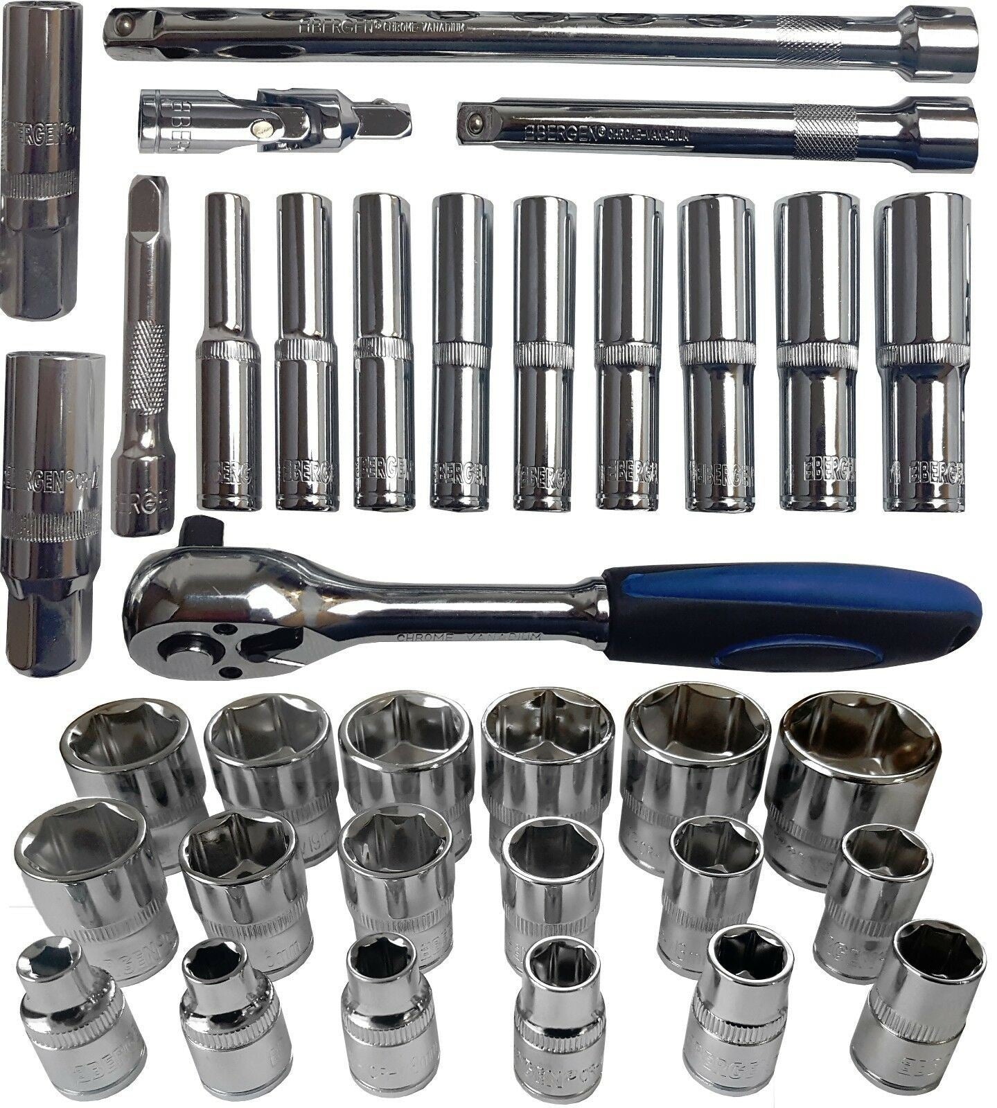 US PRO 61PCS 3/8" DRIVE 6 POINT SOCKET & BIT SET 6MM - 24MM