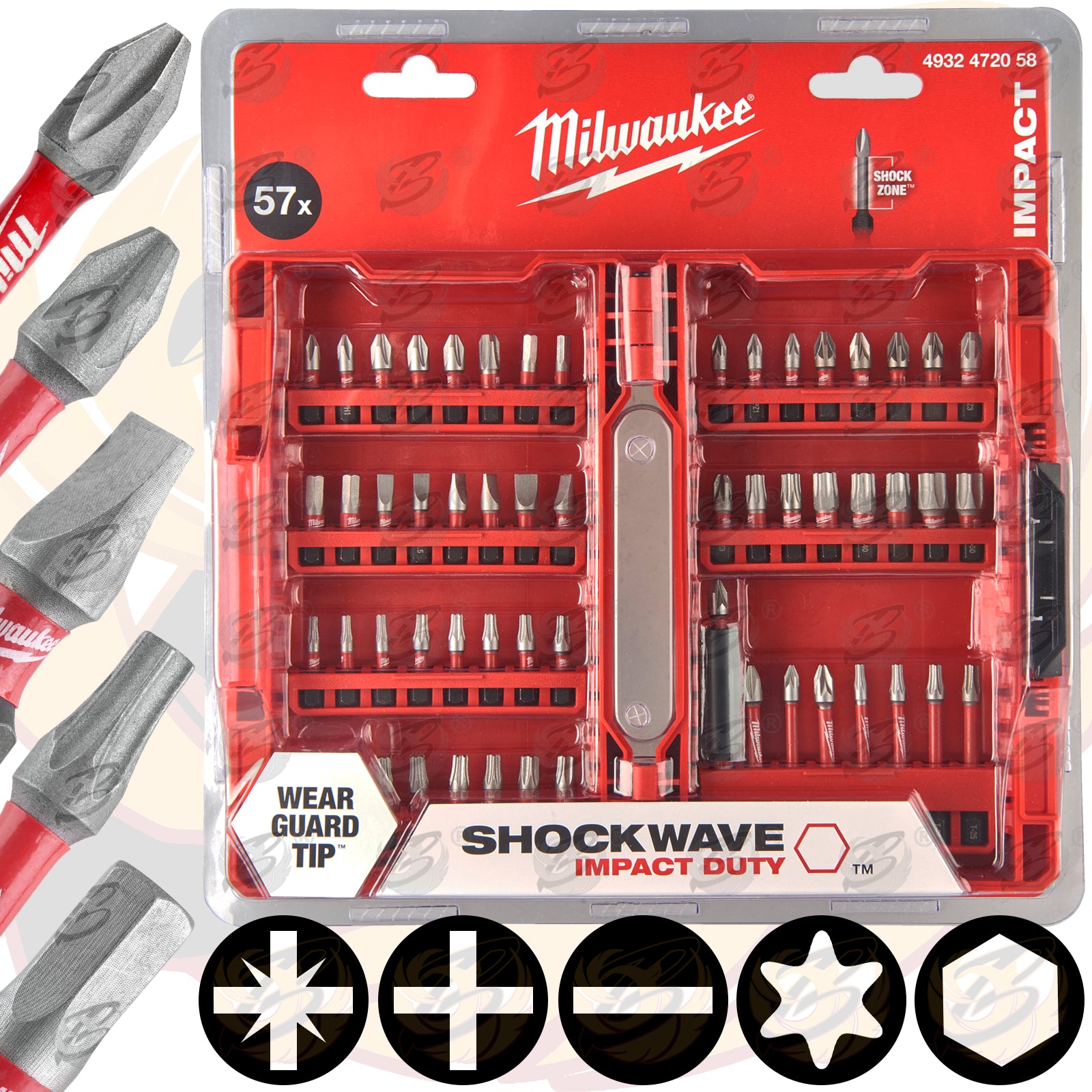 MILWAUKEE 57PCS IMPACT DRILL / DRIVER BIT SET ( SHOCKWAVE IMPACT DUTY )