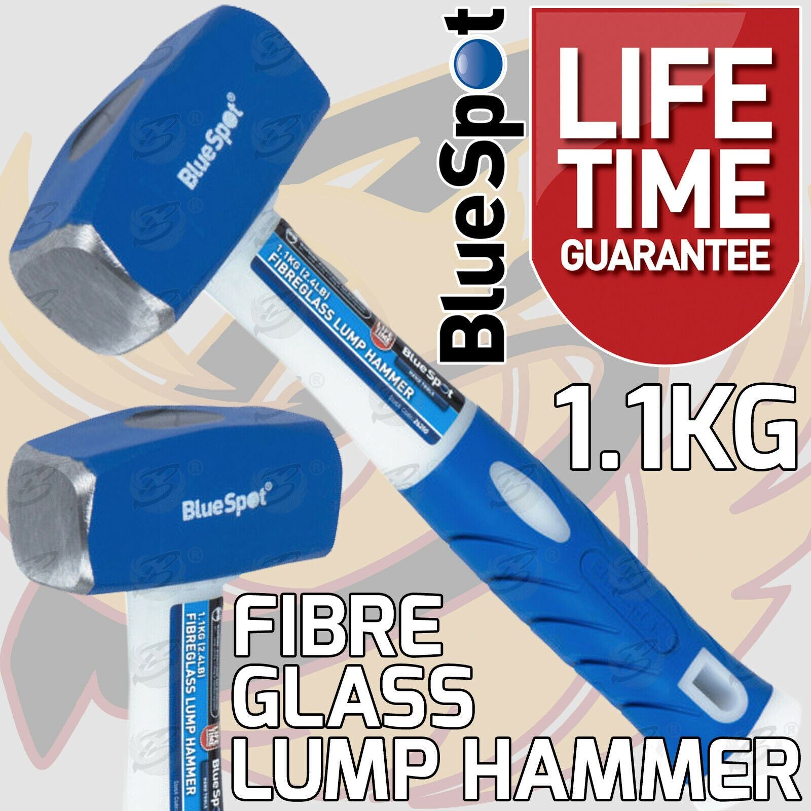 BLUESPOT 1.1KG FIBREGLASS BRICK LUMP HAMMER
