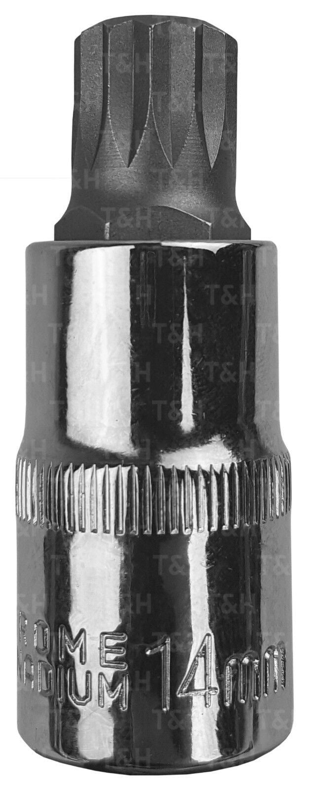 US PRO M14 1/2" DRIVE 55MM LONG SPLINE BIT SOCKET ( SINGLE )