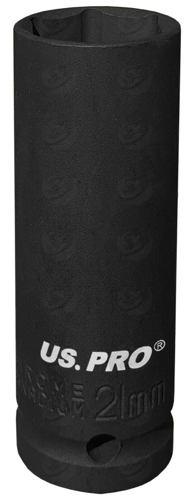 US PRO 1/2" DRIVE 24" LONG BREAKER BAR & 21MM 1/2" DRIVE 6 POINT DEEP IMPACT SOCKET