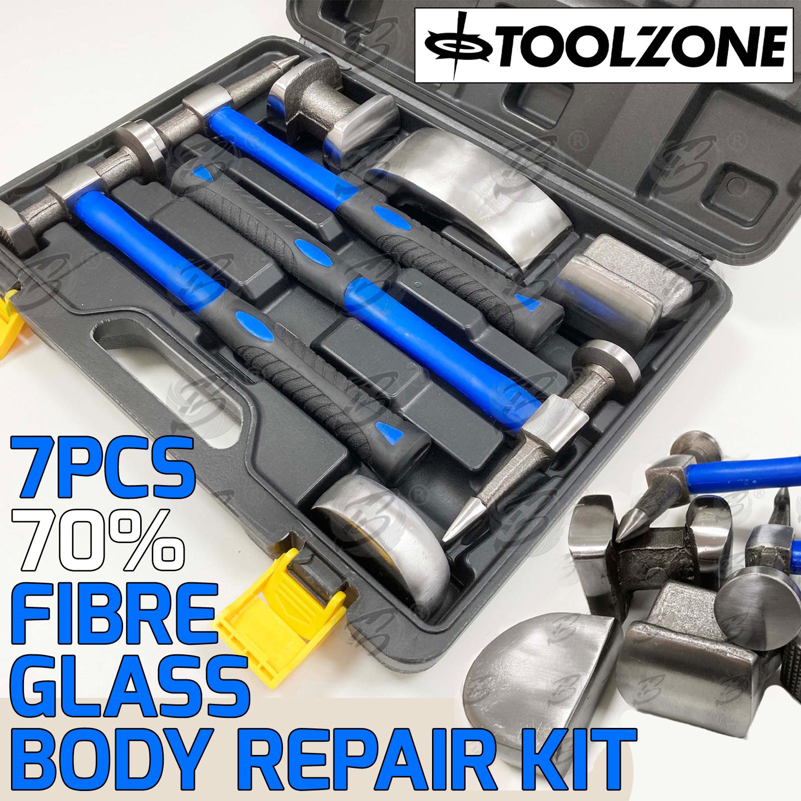 TOOLZONE 7PCS 70% FIBREGLASS BODY DENT REPAIR KIT