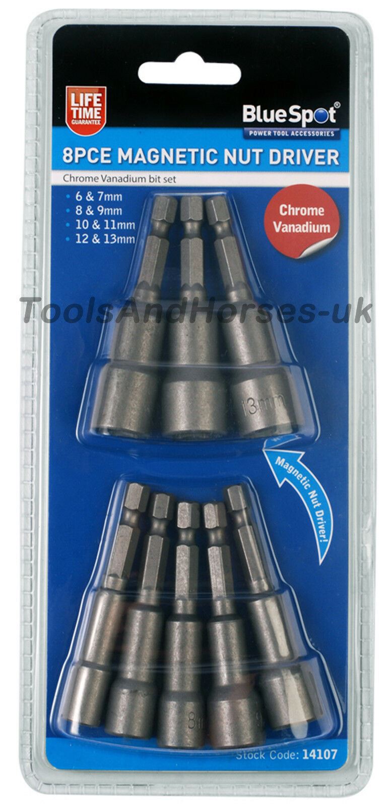BLUESPOT 8PCS MAGNETIC NUT DRIVER SET 6MM - 13MM