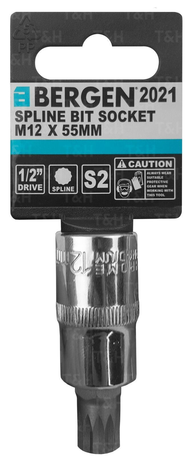 US PRO M12 1/2" DRIVE 55MM LONG SPLINE BIT SOCKET ( SINGLE )