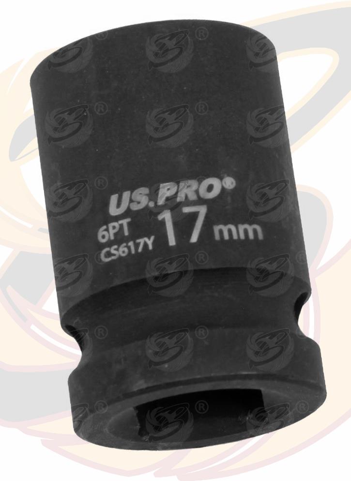 US PRO 17MM 1/2" DRIVE 6 POINT SHALLOW IMPACT SOCKET ( SINGLE )