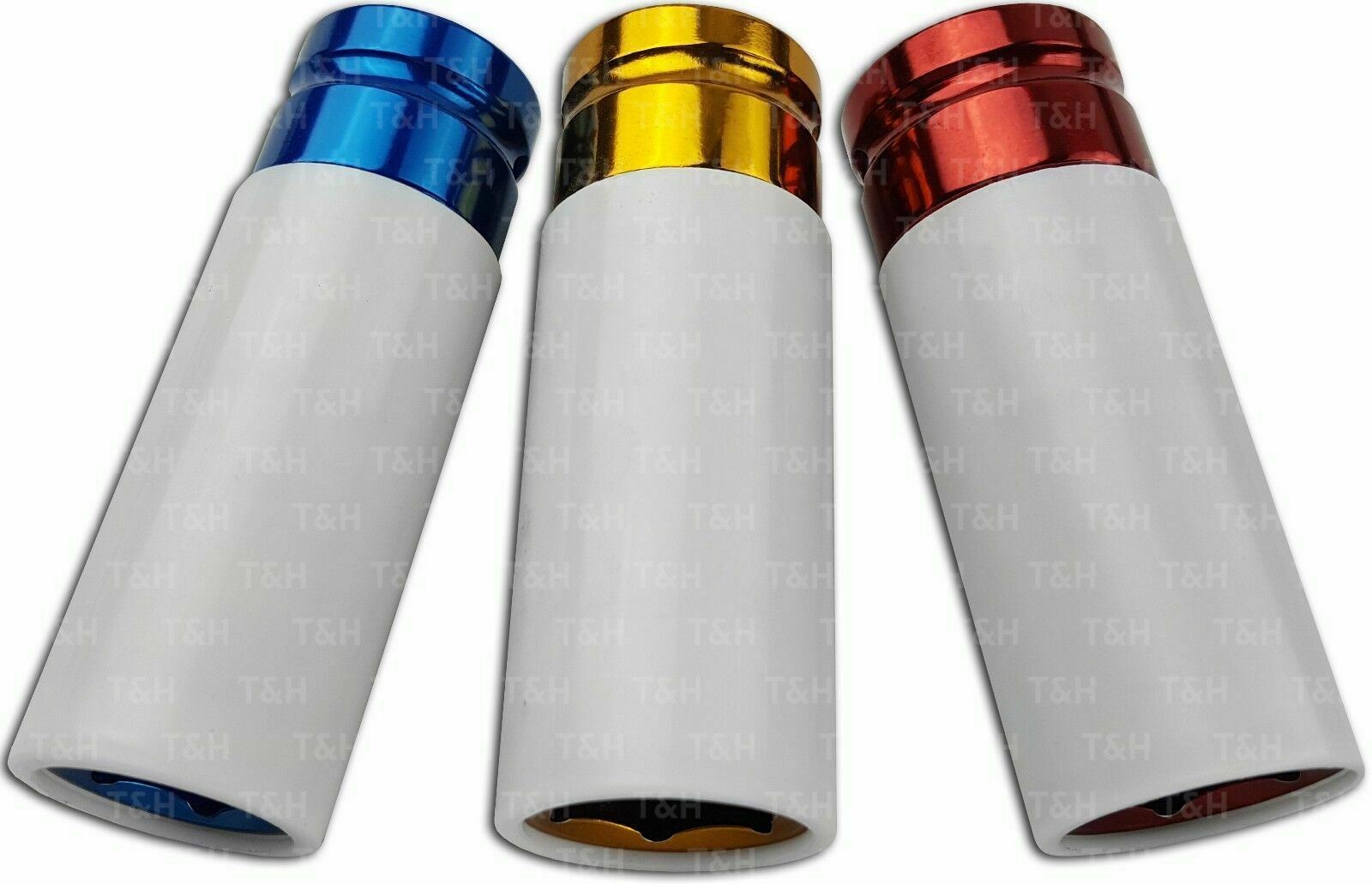 US PRO 1/2" DRIVE 24" LONG BREAKER BAR & 3PCS 6 POINT ALLOY WHEEL NUT SOCKETS 17MM - 19MM - 21MM