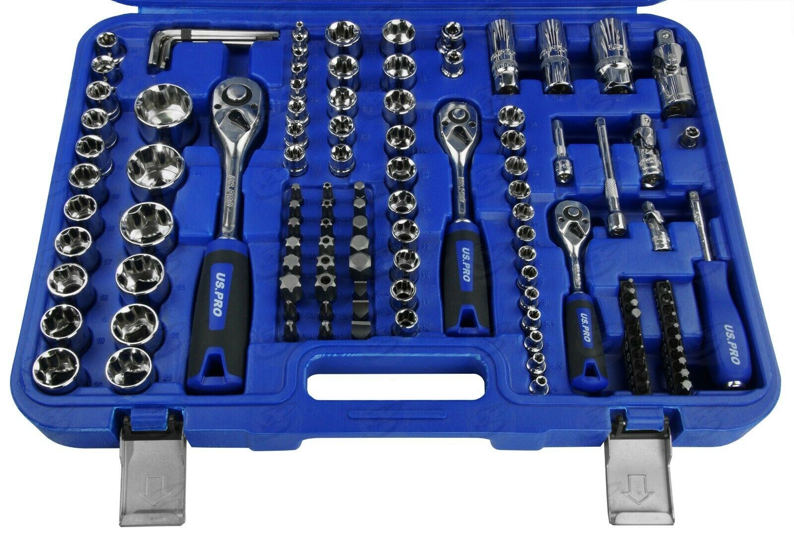 US PRO 171PCS 1/4" & 3/8" & 1/2" DRIVE SOCKET & BIT SET 4MM - 32MM