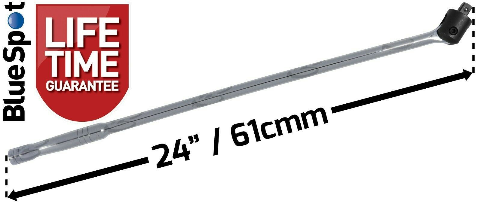 BLUESPOT 1/2" DRIVE 24" LONG BREAKER BAR & 13PCS 6 POINT DEEP IMPACT SOCKETS 13MM - 32MM
