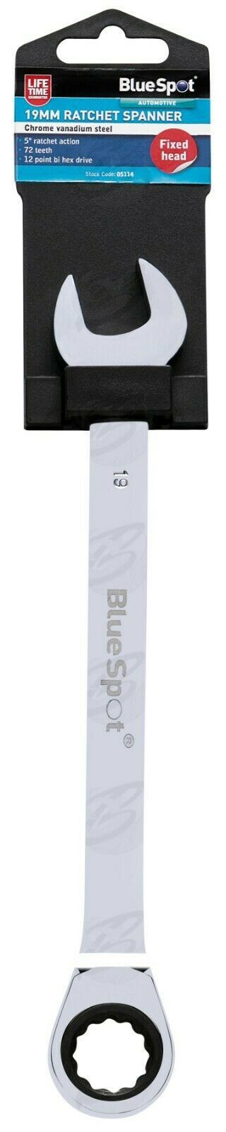 BLUESPOT 19MM 72 TOOTH RATCHET SPANNER
