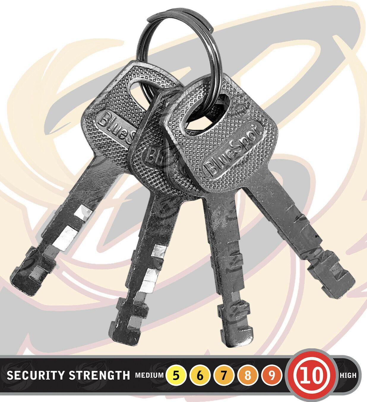 BLUESPOT 60MM SHROUDED SATIN FINISH PADLOCK
