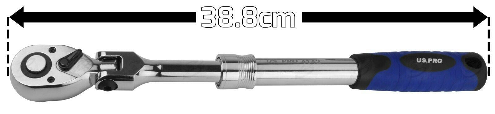 US PRO 1/2" DRIVE 72 TOOTH FLEXI HEAD EXTENDABLE RATCHET HANDLE