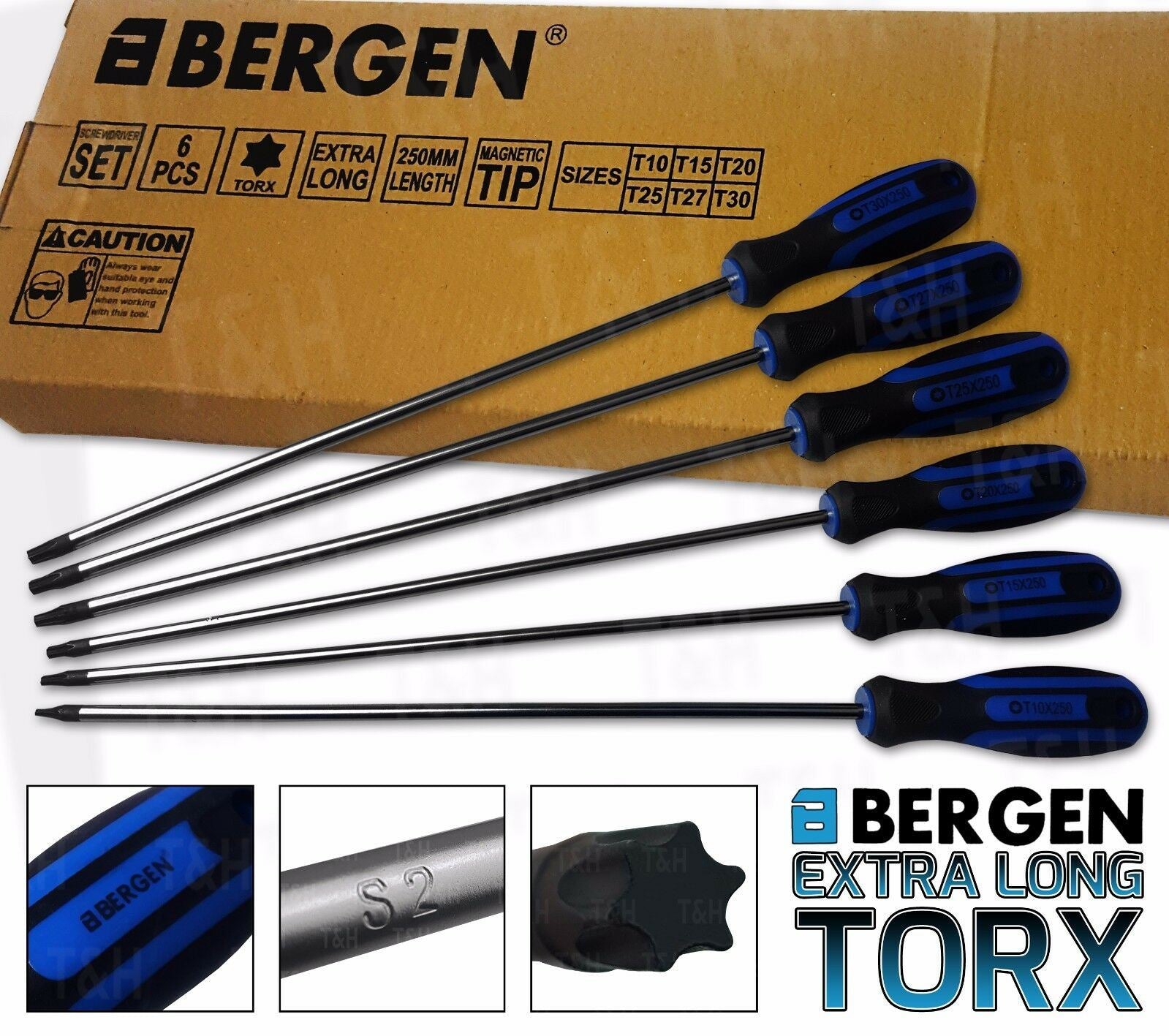 US PRO 6PCS MAGNETIC TORX SCREWDRIVER SET T10 - T30