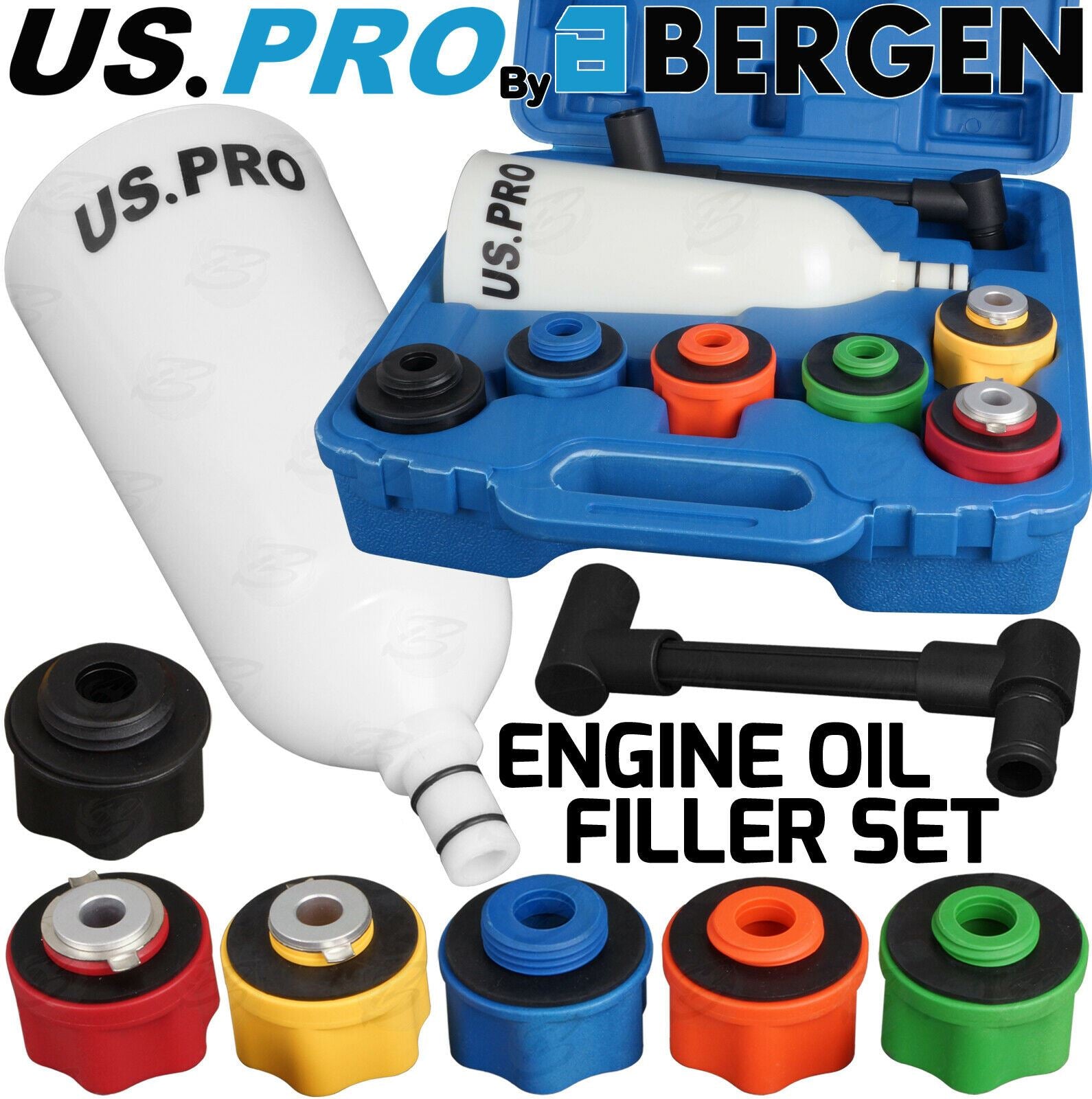 US PRO 8PCS ENGINE OIL FILLER & FUNNEL SET