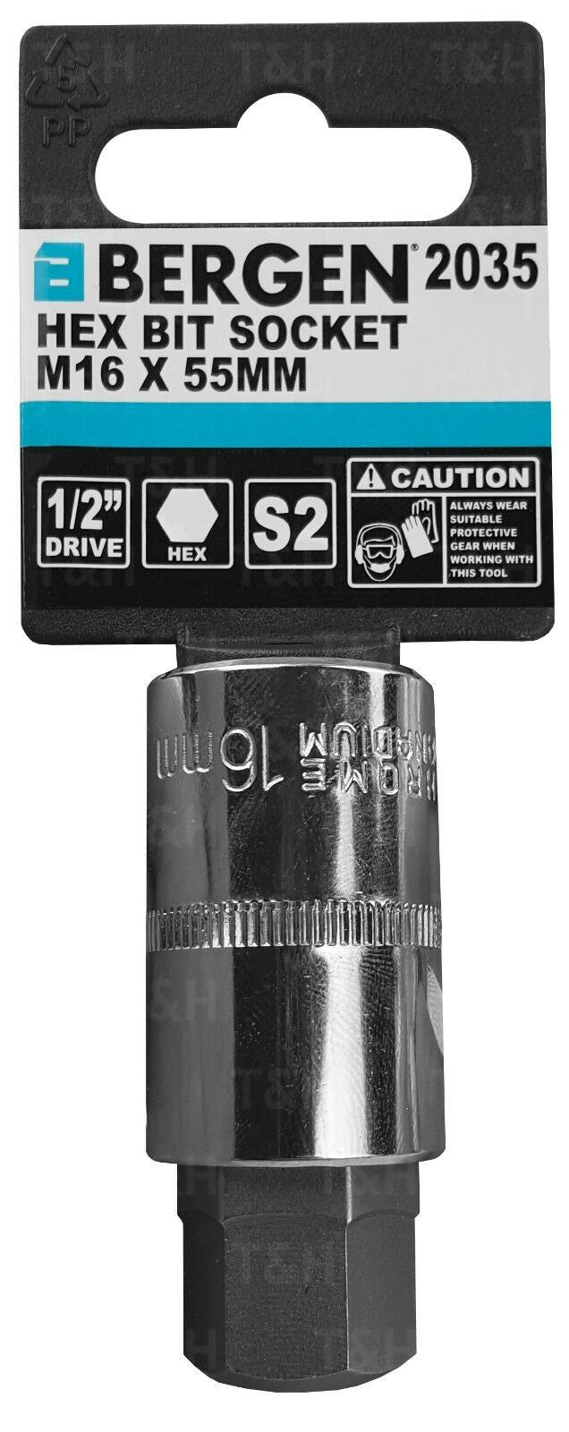 US PRO H16 1/2" DRIVE 55MM LONG HEX BIT SOCKET ( SINGLE )