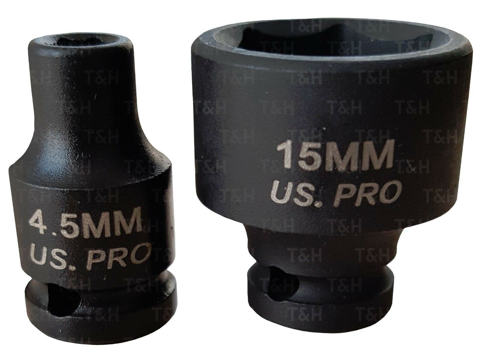 US PRO 14PCS 1/4" DRIVE 6 POINT SHALLOW IMPACT SOCKETS 4MM - 15MM