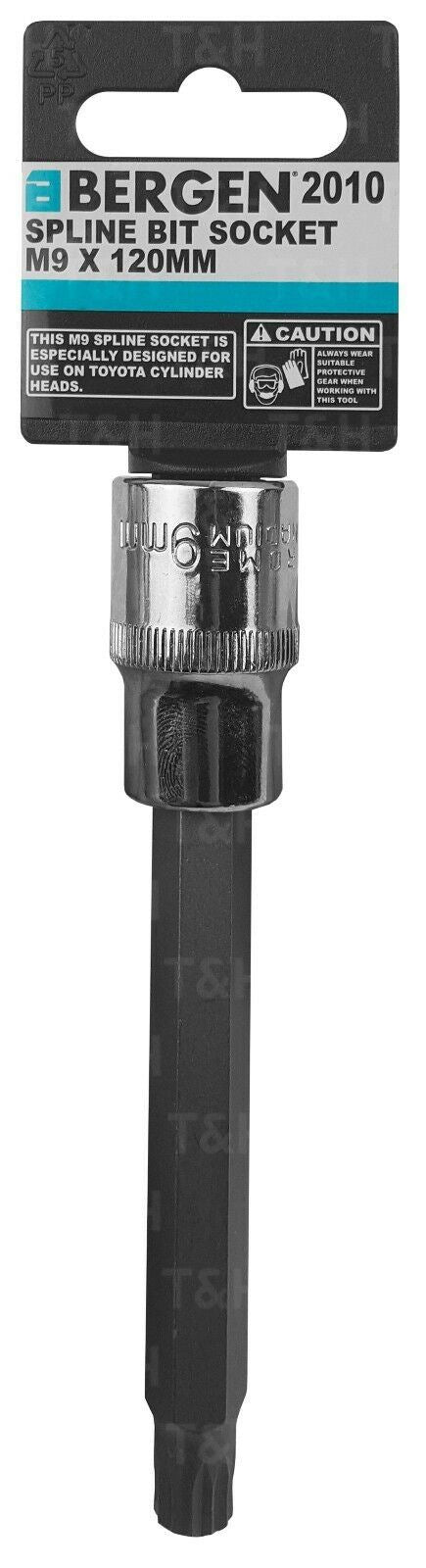 US PRO M9 1/2" DRIVE 120MM LONG SPLINE BIT SOCKET ( SINGLE )