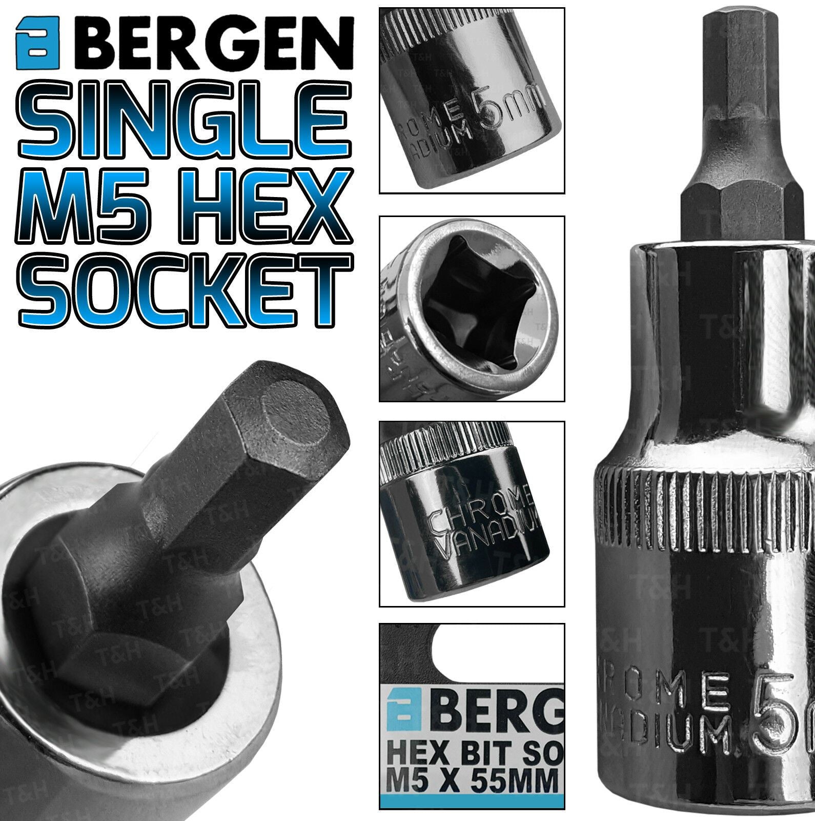 US PRO H5 1/2" DRIVE 55MM LONG HEX BIT SOCKET ( SINGLE )