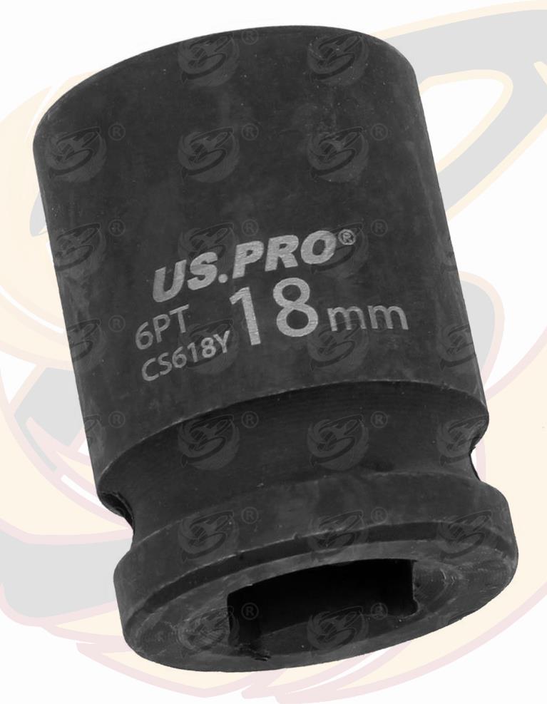 US PRO 18MM 1/2" DRIVE 6 POINT SHALLOW IMPACT SOCKET ( SINGLE )