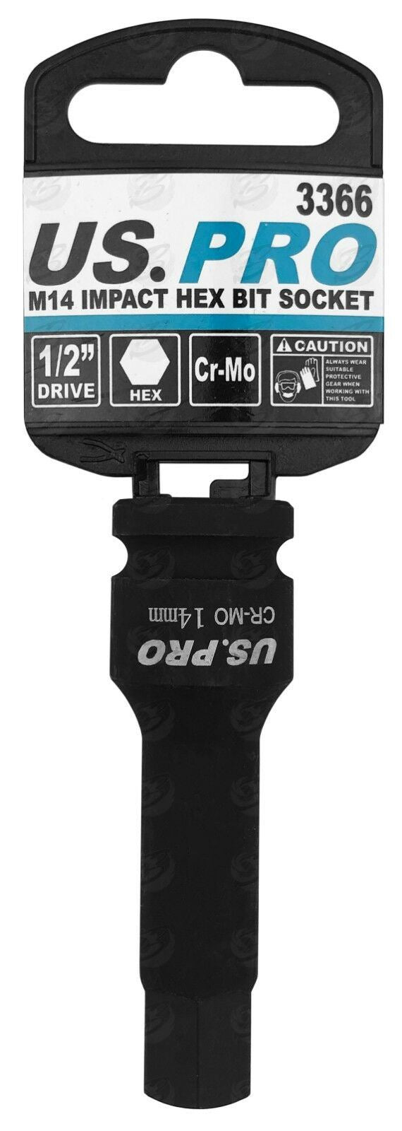 US PRO H14 1/2" DRIVE 78MM LONG IMPACT HEX BIT SOCKET ( SINGLE )