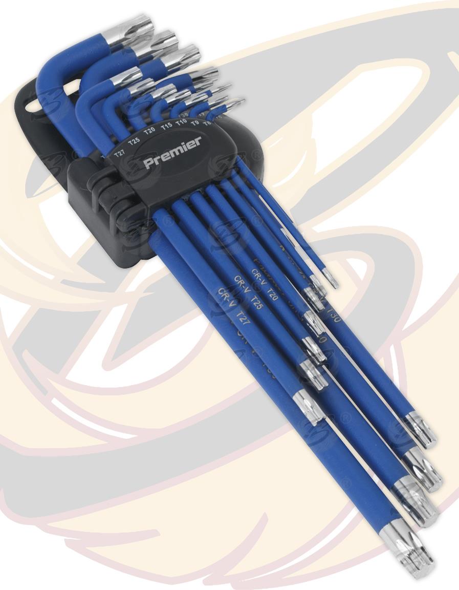 SEALEY 13PCS ANTI SLIP EXTRA LONG TORX KEY SET T6 - T50