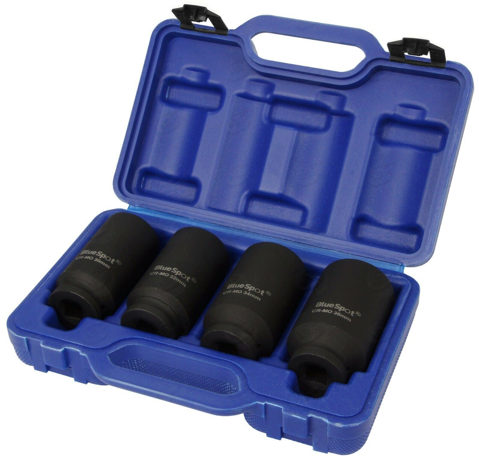 BLUESPOT 4PCS 1/2" DRIVE 12 POINT DEEP IMPACT SOCKETS 30MM - 36MM
