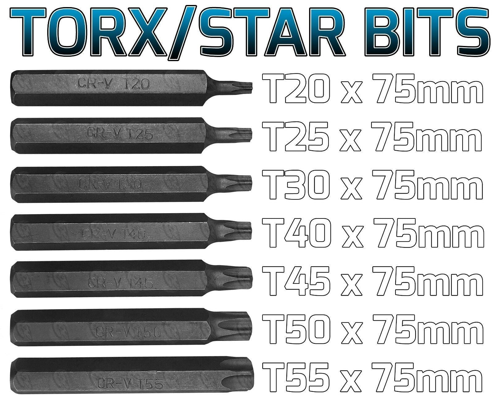 US PRO 40PCS HEX - TORX - SPLINE BIT SOCKETS