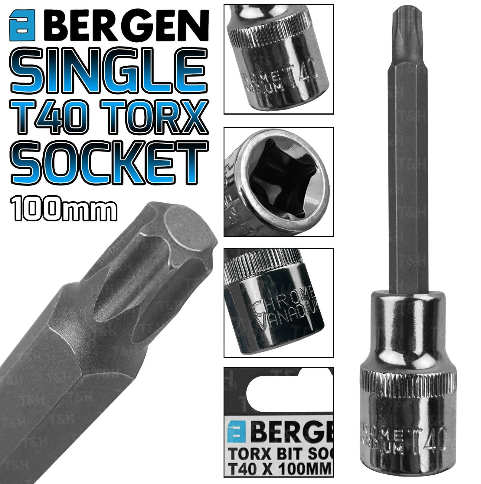 US PRO T40 1/2" DRIVE 100MM LONG TORX BIT SOCKET ( SINGLE )
