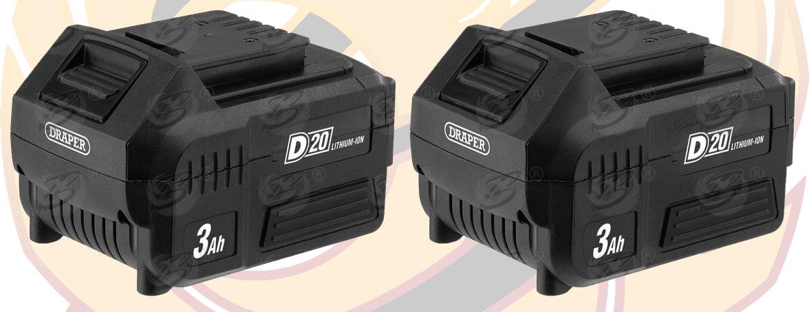 DRAPER 20V 400NM 1/2" DRIVE CORDLESS IMPACT WRENCH BRUSHLESS x2 3AH LI-ION BATTERIES