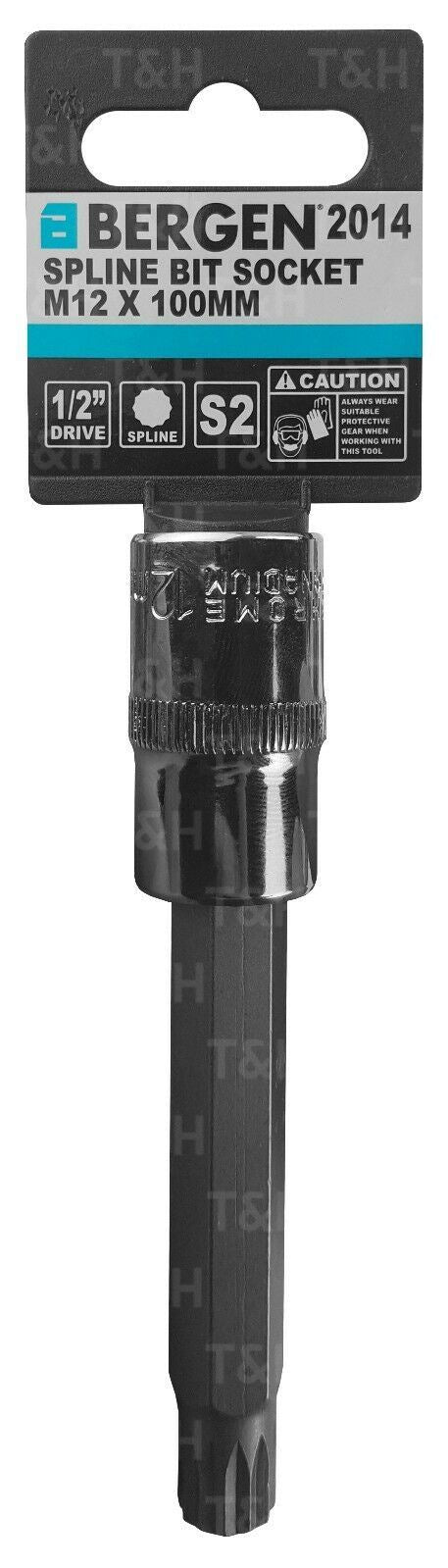 US PRO M12 1/2" DRIVE 100MM LONG SPLINE BIT SOCKET ( SINGLE )