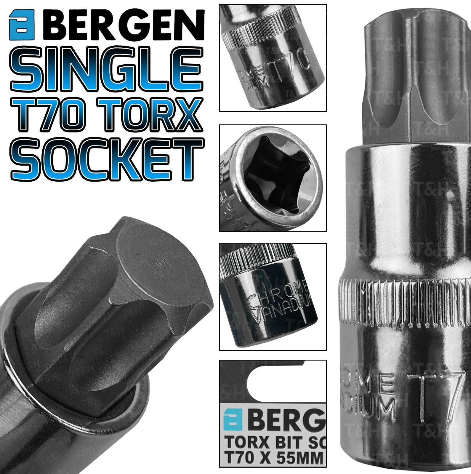 US PRO T70 1/2" DRIVE 55MM LONG TORX BIT SOCKET ( SINGLE )