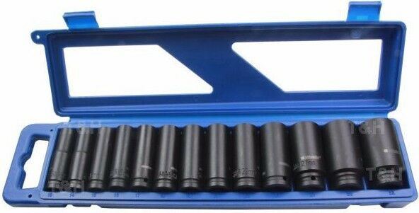 US PRO 13PCS 1/2" DRIVE 6 POINT DEEP IMPACT SOCKETS 13MM - 32MM