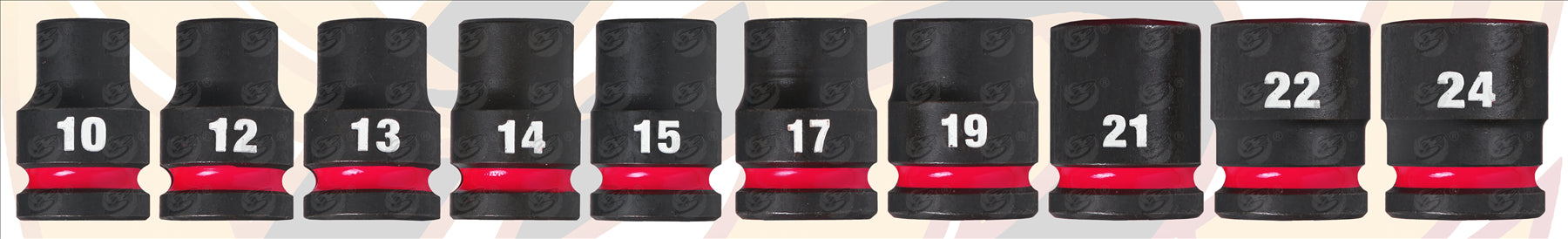MILWAUKEE 13PCS 1/2" DRIVE 6 POINT SHALLOW IMPACT SOCKETS & ADAPTER SET 10MM - 24MM ( SHOCKWAVE IMPACT DUTY )
