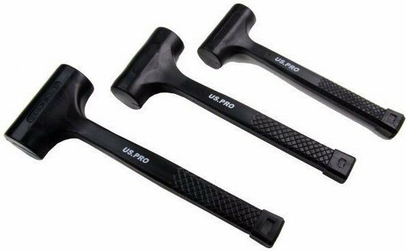 US PRO 3PCS DEAD BLOW RUBBER HAMMER SET 1LBS - 2LBS - 3LBS