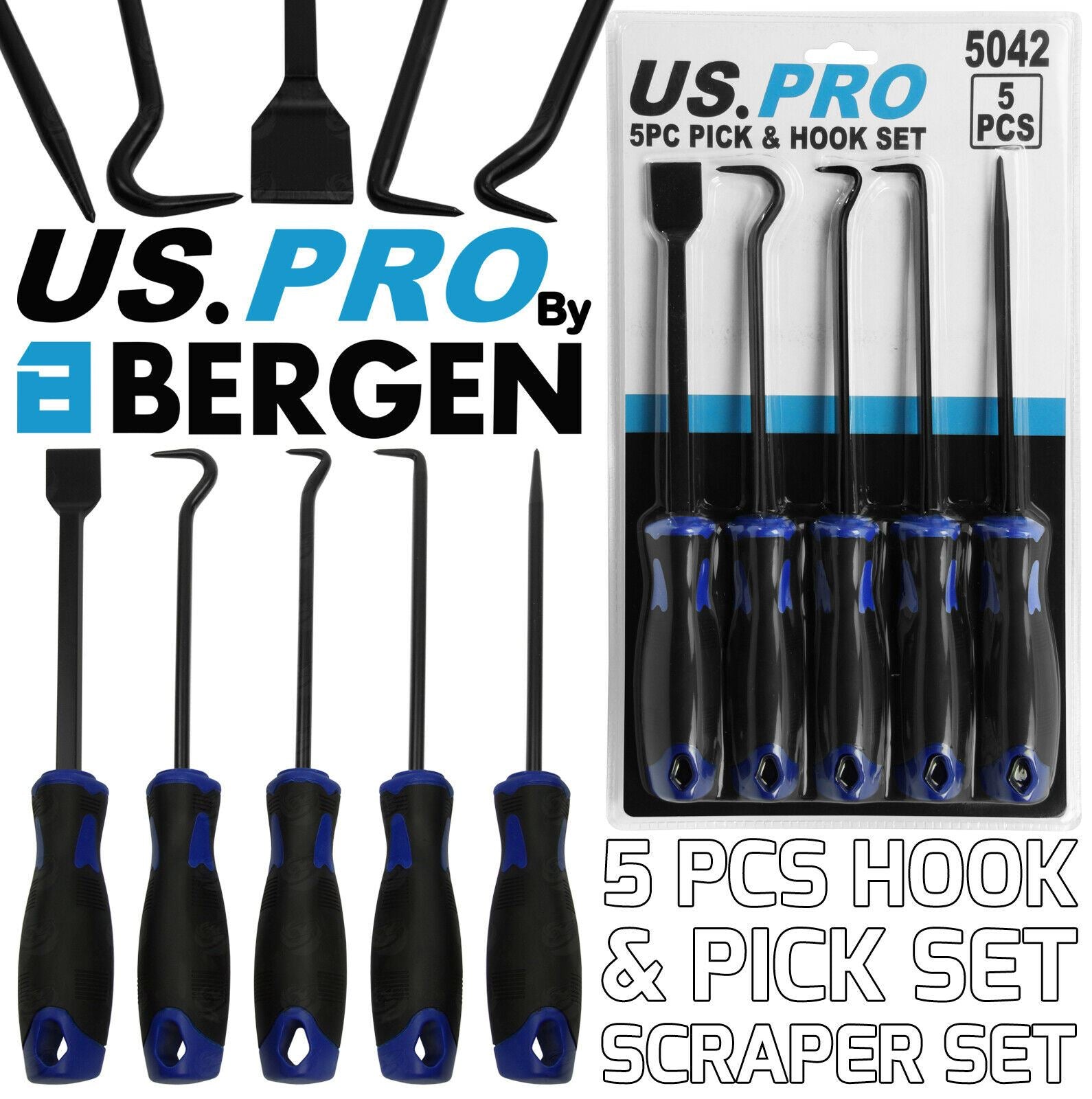 US PRO 5PCS HOOK, PICK & SCRAPER SET