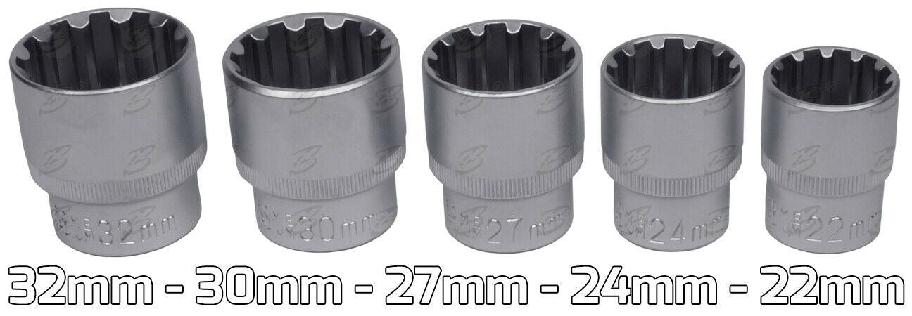 BLUESPOT 19PCS 1/2" DRIVE GEAR LOCK SOCKETS 8MM - 32MM