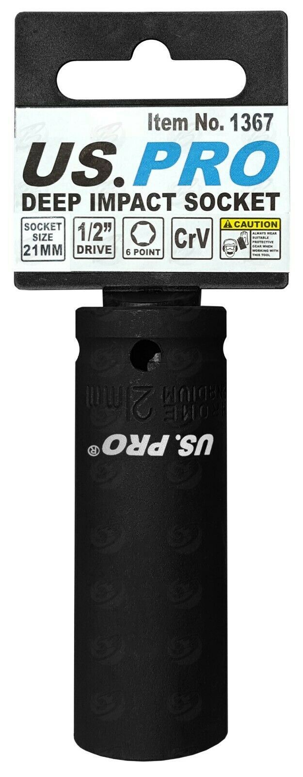 US PRO 1/2" DRIVE 24" LONG BREAKER BAR & 21MM 1/2" DRIVE 6 POINT DEEP IMPACT SOCKET