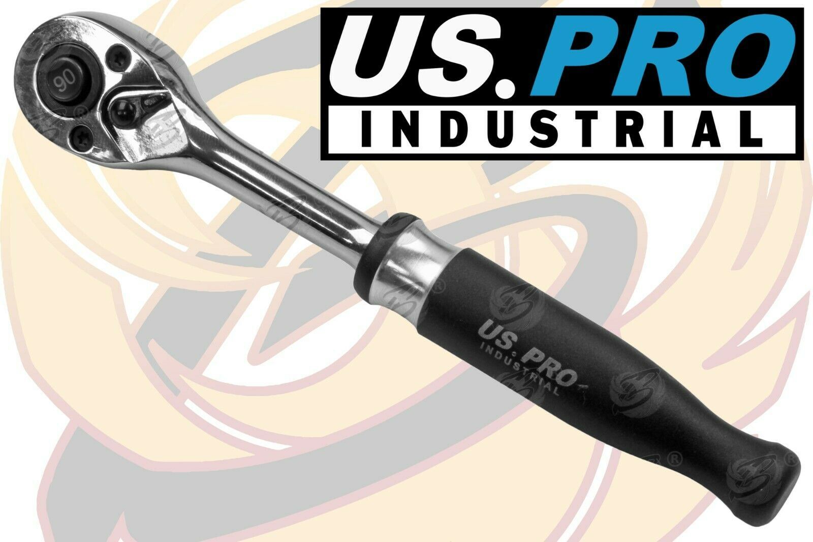 US PRO INDUSTRIAL 1/4" DRIVE 90 TOOTH RATCHET HANDLE