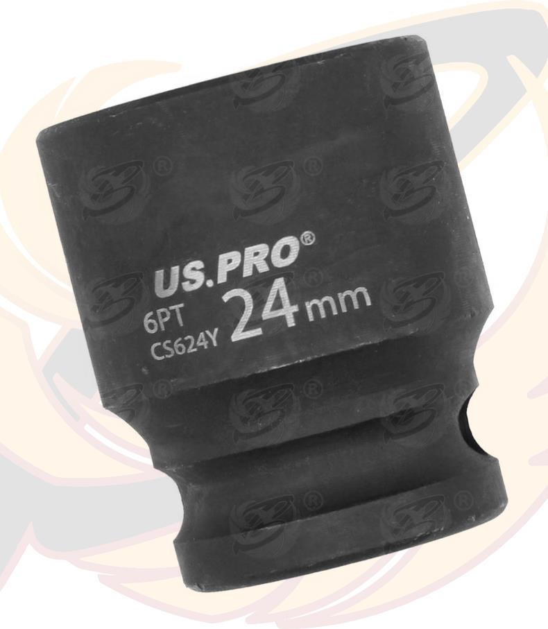 US PRO 24MM 1/2" DRIVE 6 POINT SHALLOW IMPACT SOCKET ( SINGLE )