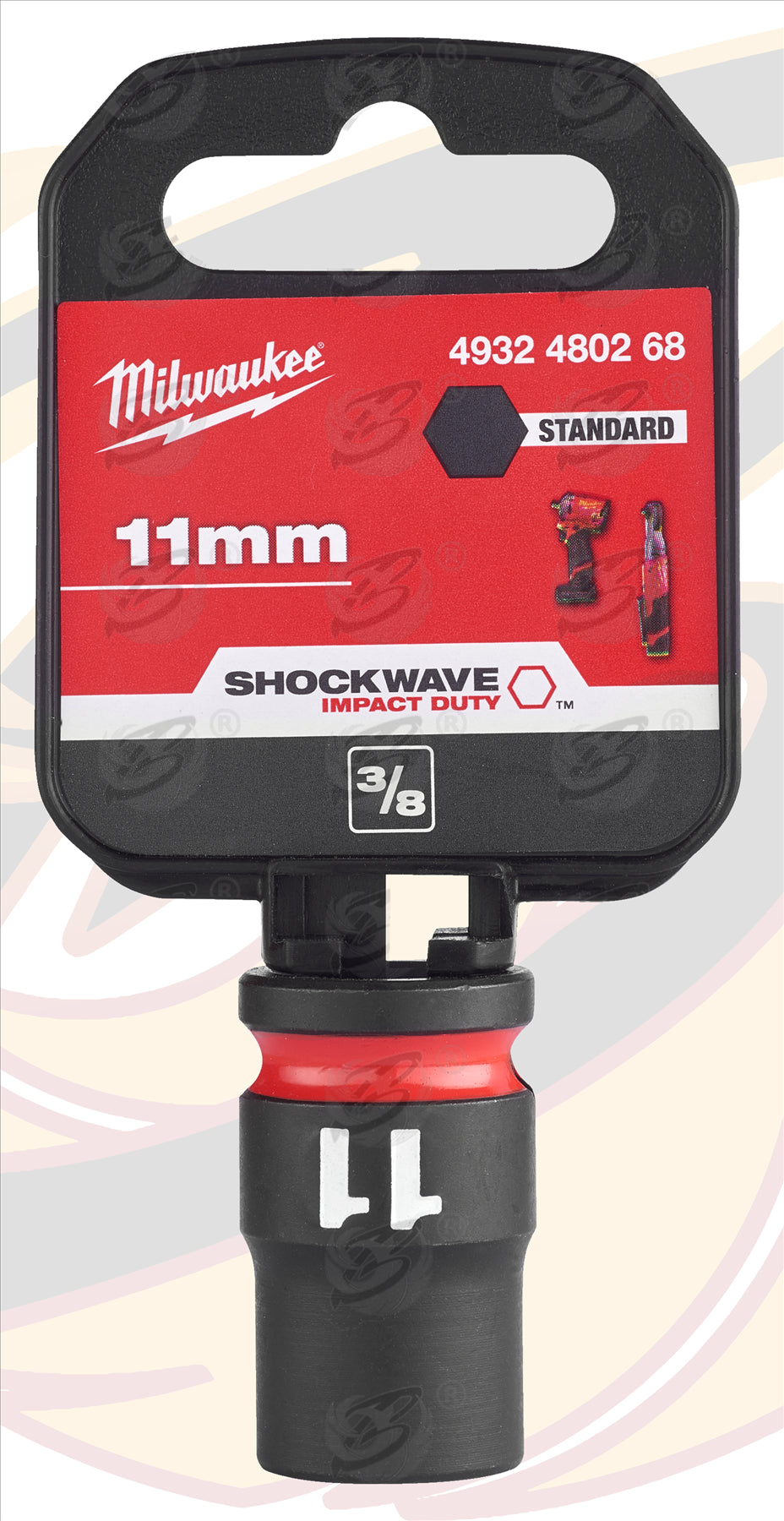 MILWAUKEE 11MM 3/8" DRIVE 6 POINT SHALLOW IMPACT SOCKET ( SINGLE )