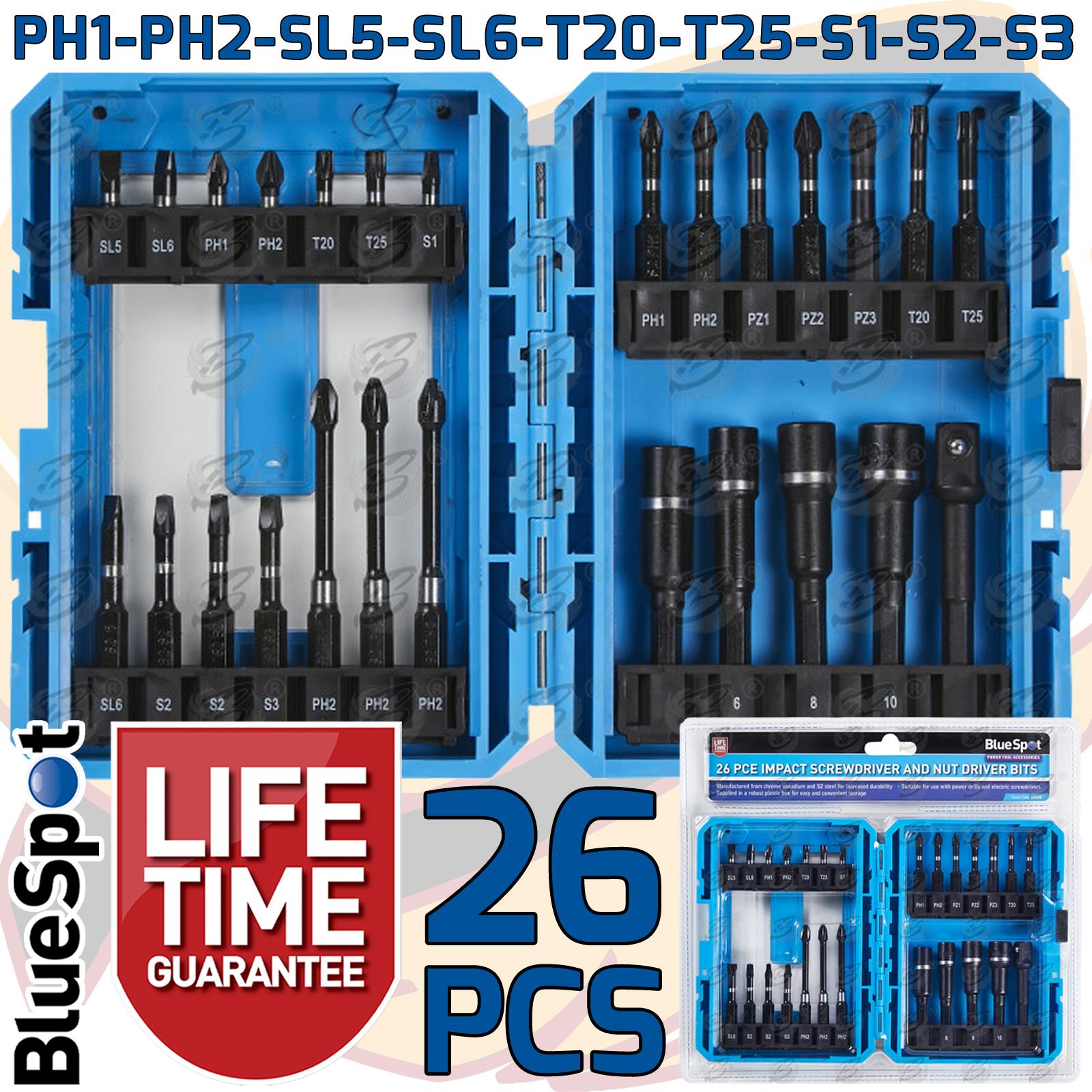 BLUESPOT 26PCS IMPACT DRILL / DRIVER BIT SET