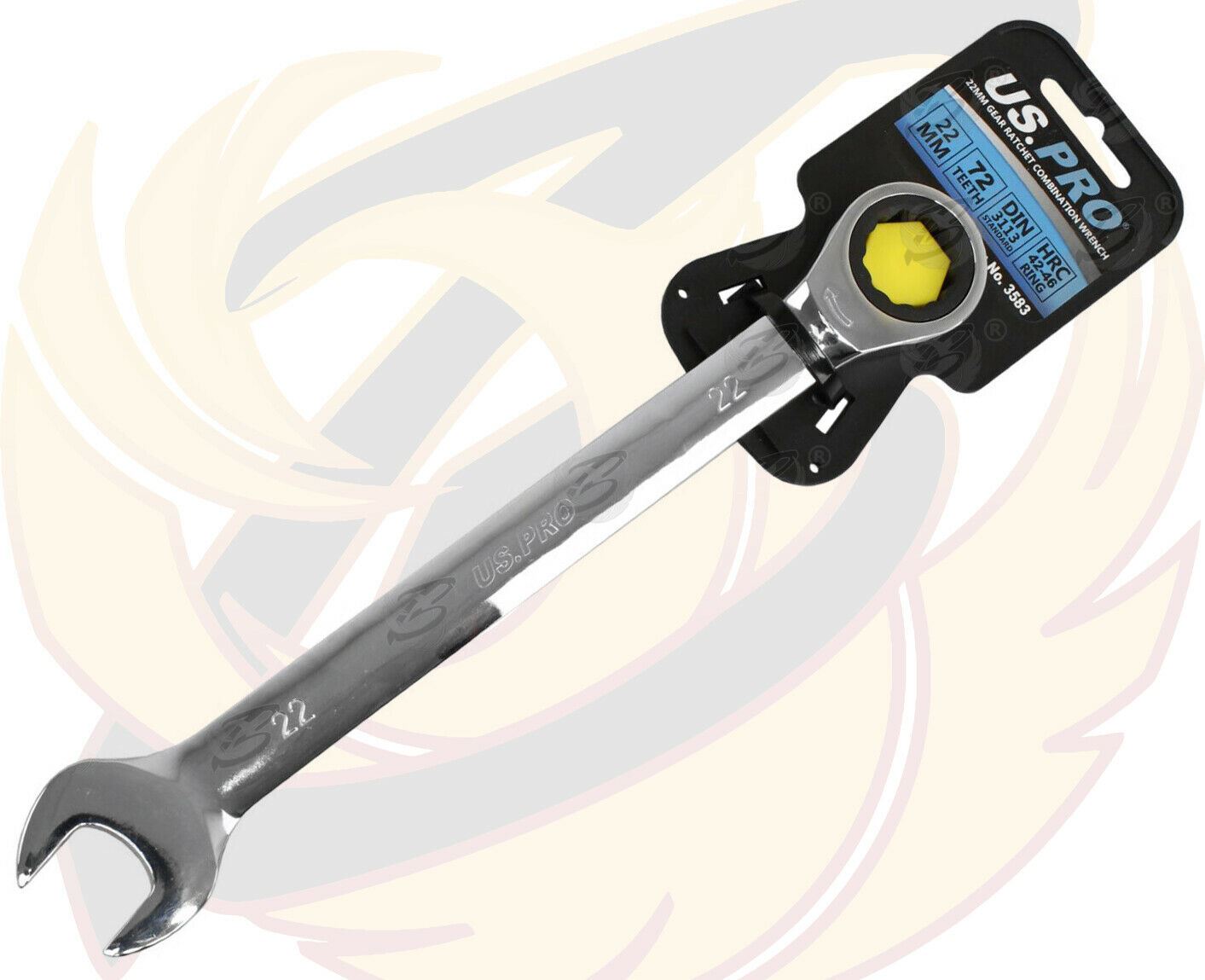 US PRO 22MM 72 TOOTH RATCHET SPANNER