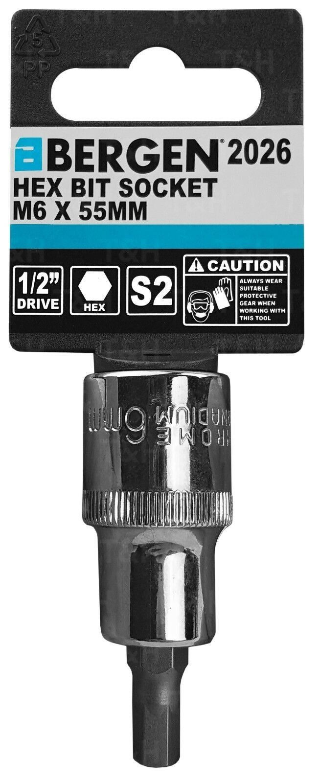 US PRO H6 1/2" DRIVE 55MM LONG HEX BIT SOCKET ( SINGLE )