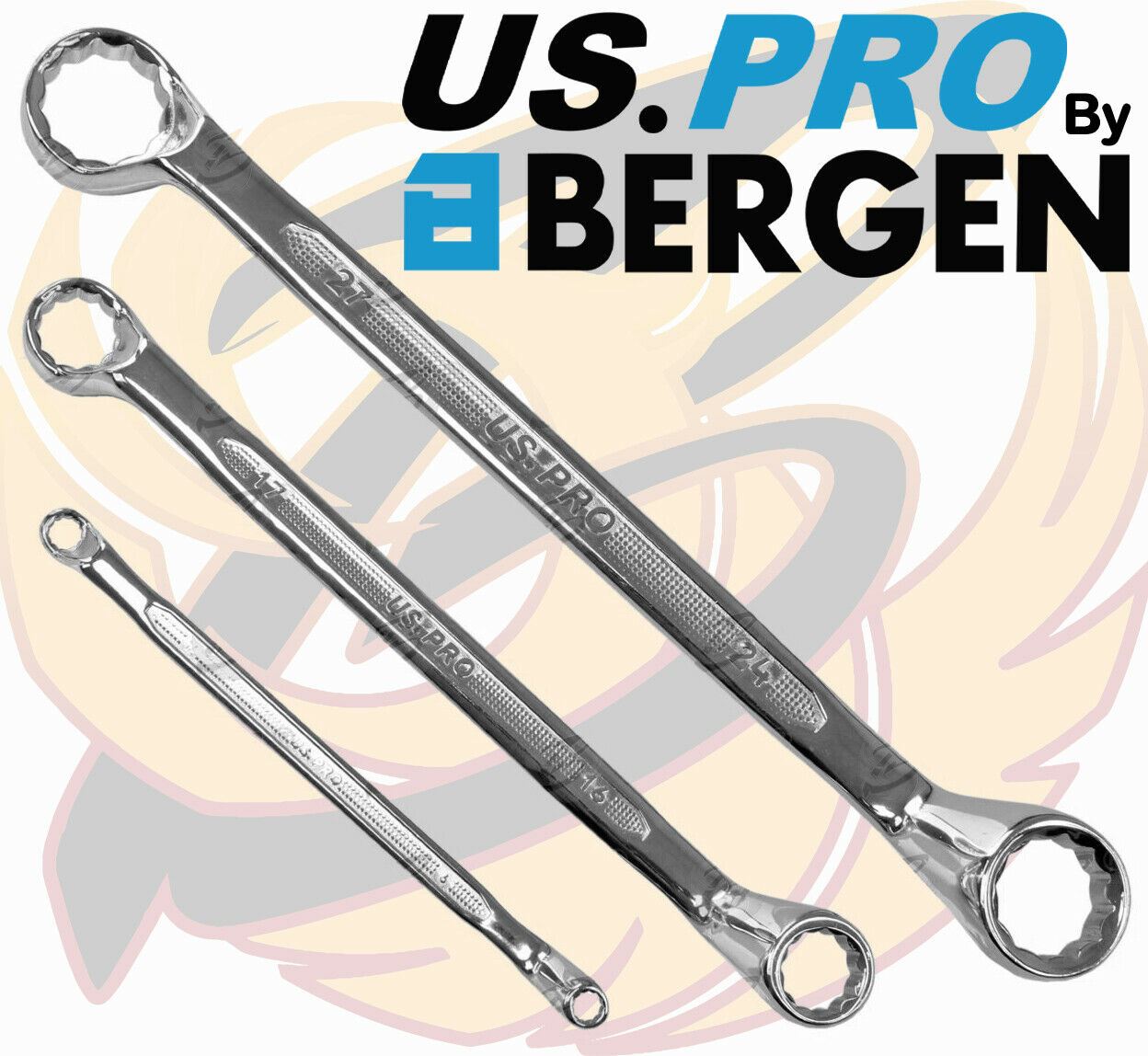 US PRO 12PCS OFFSET DOUBLE RING 12 POINT SPANNER 6MM - 32MM