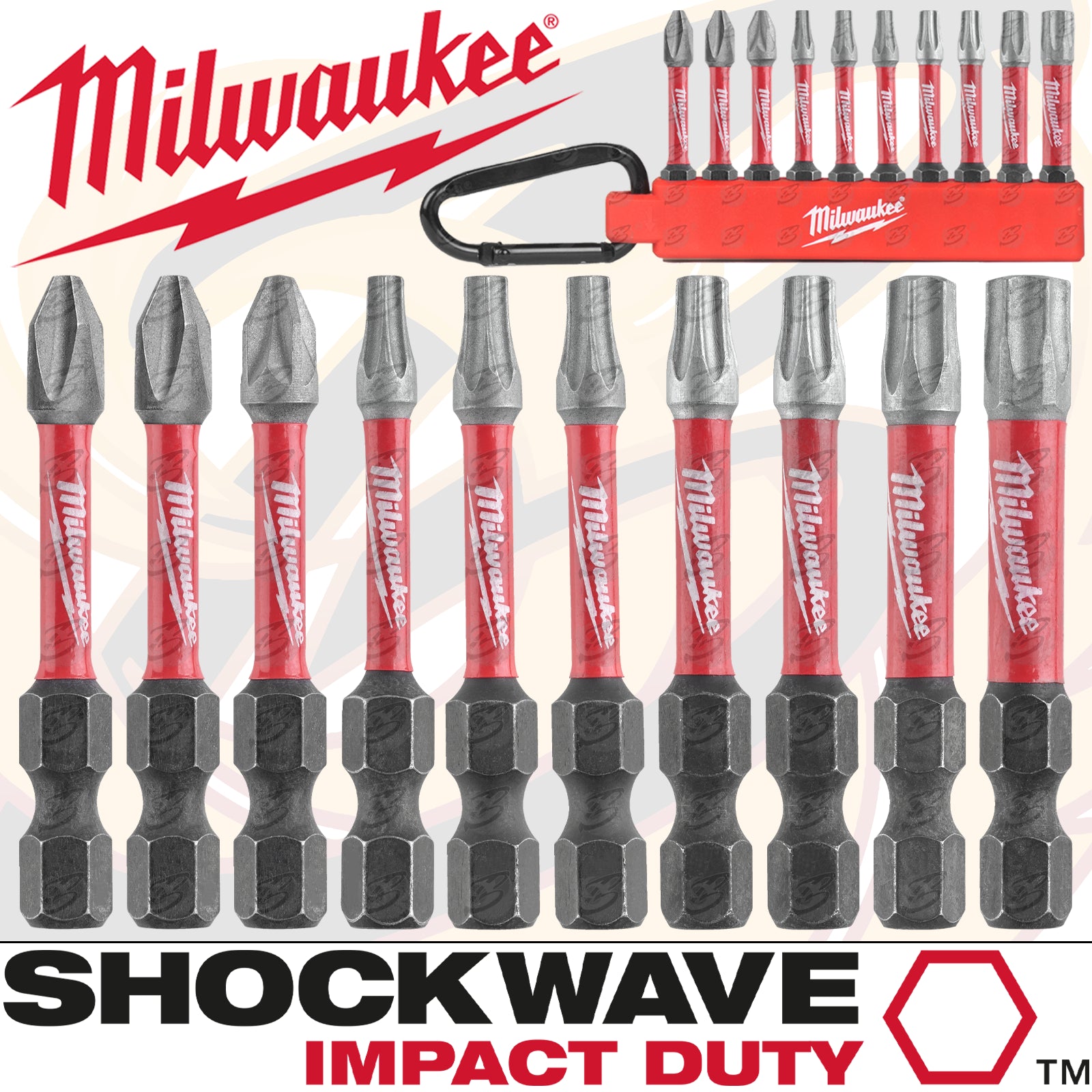 MILWAUKEE 10PCS IMPACT DRILL / DRIVER BIT SET ( SHOCKWAVE IMPACT DUTY )