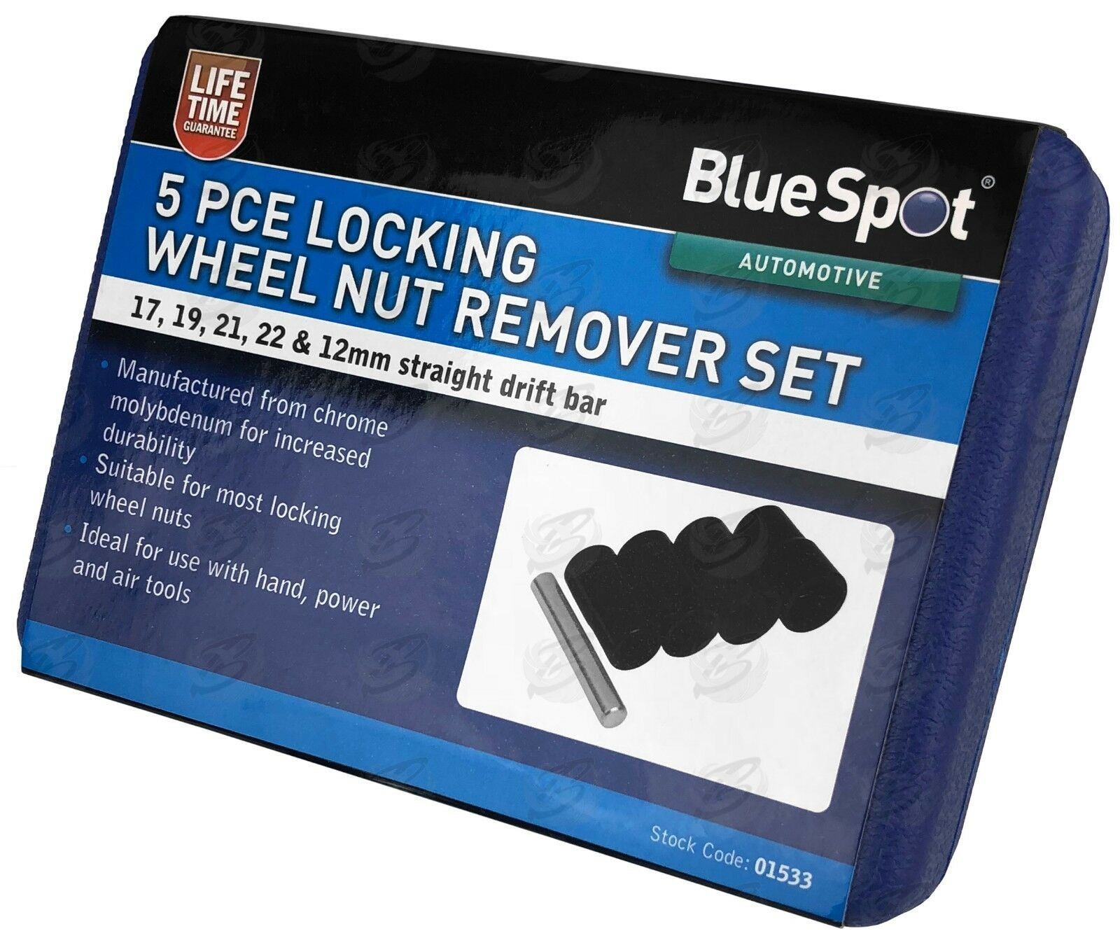 BLUESPOT 5PCS 1/2" DRIVE IMPACT TWIST SOCKETS 17MM - 22MM