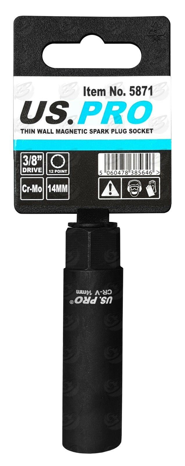 US PRO 14MM 3/8" DRIVE 12 POINT SPARK PLUG SOCKET ( SINGLE )