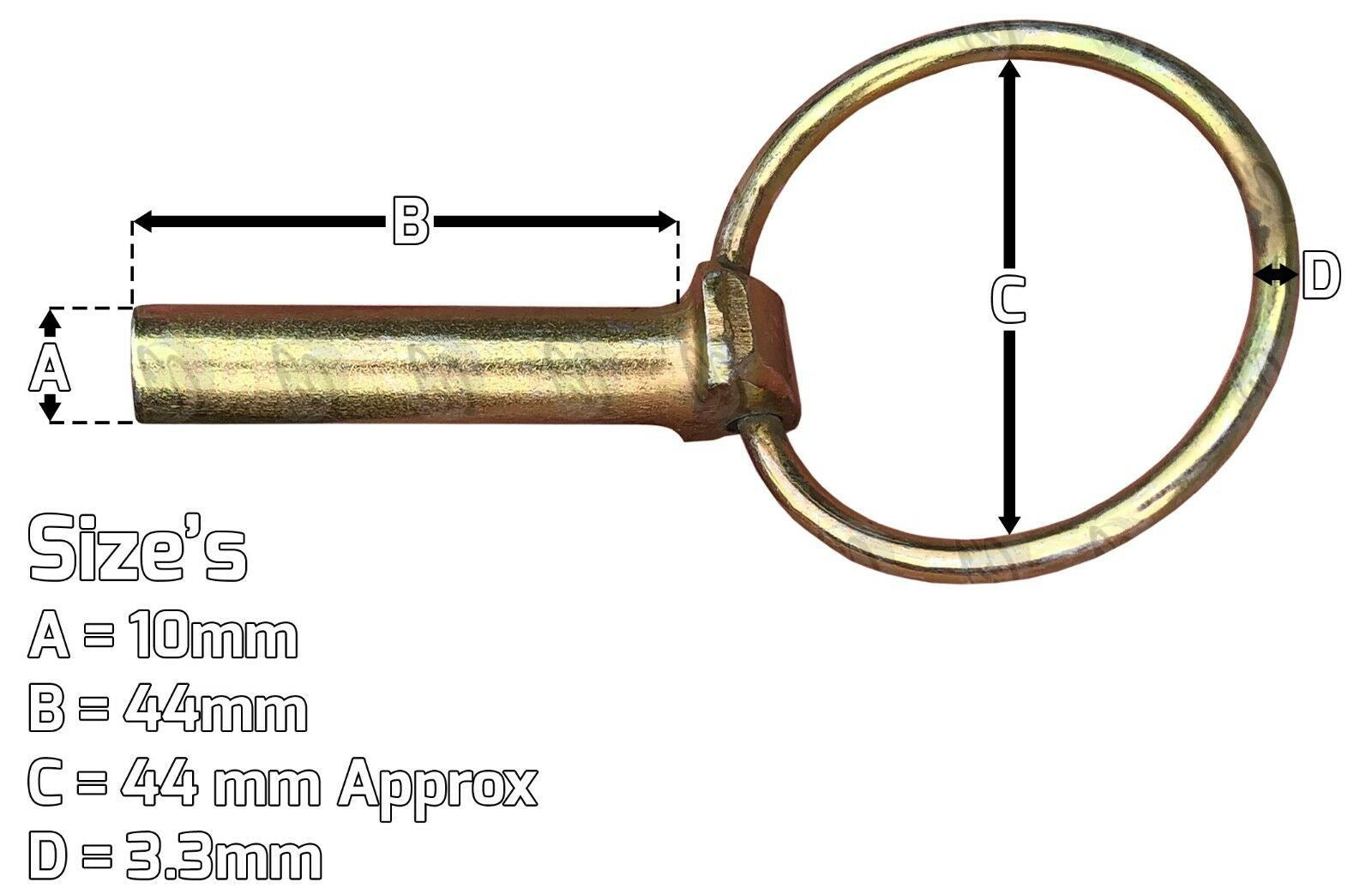 US PRO 10MM LYNCH PINS ( x 10 )