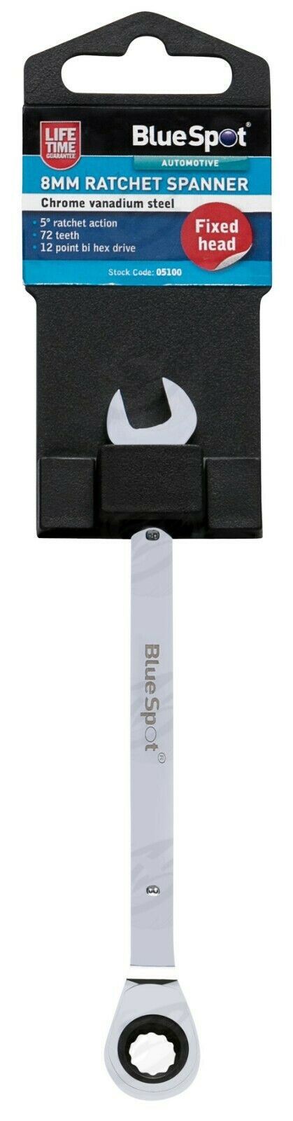 BLUESPOT 8MM 72 TOOTH RATCHET SPANNER